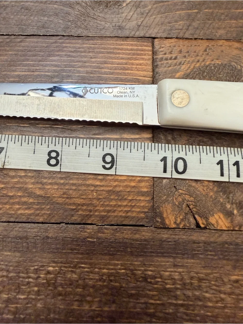 Vintage CUTCO 1724 Slicer / Serrated Bread Knife Pearl White Handle replacement